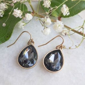 Gold & Black Glam Dangle Earrings